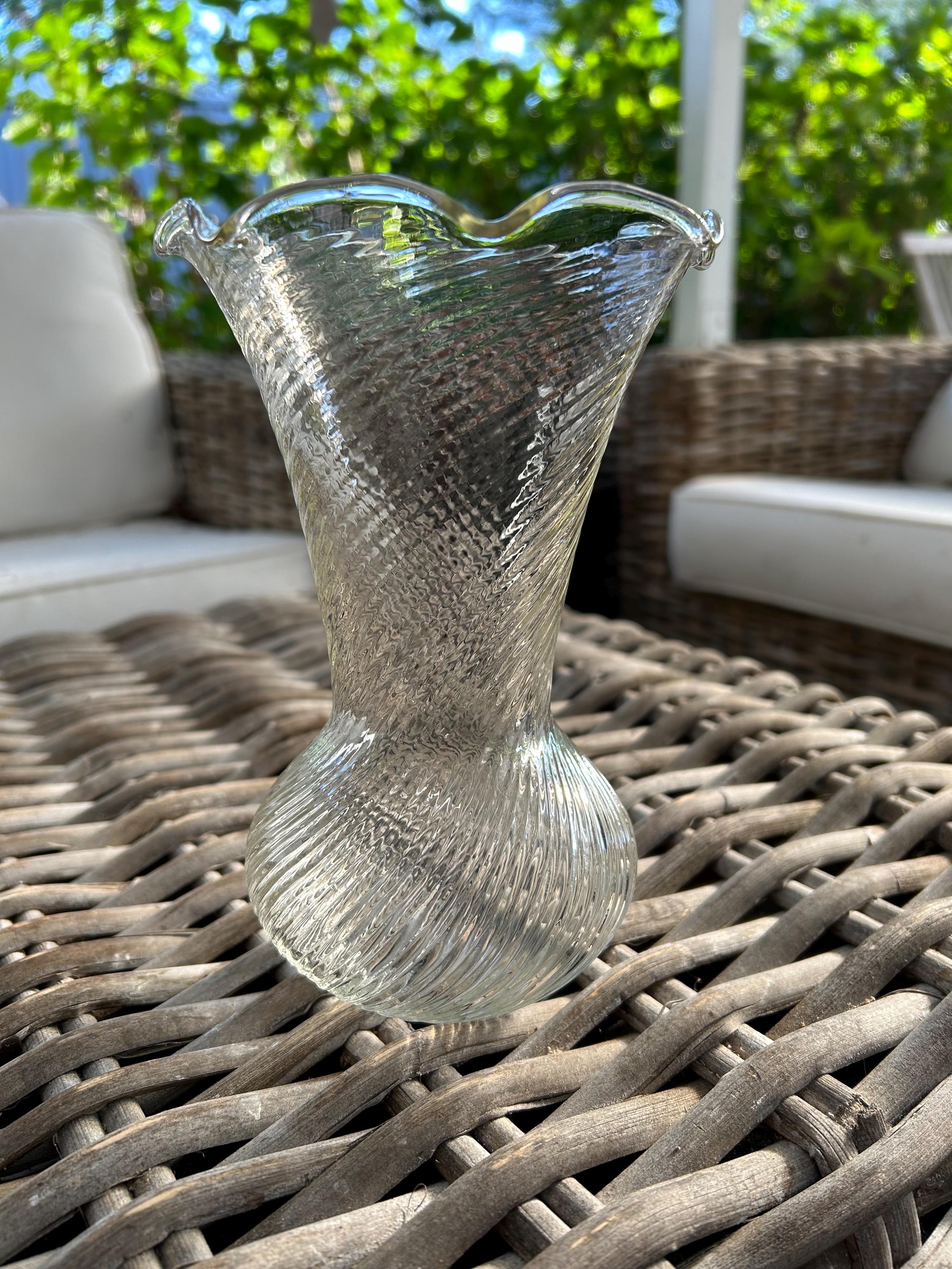 IVV Selezione イタリアンアートガラス花瓶 | 吹きガラス渦巻き模様