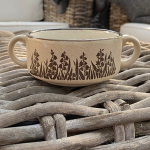 Vintage Brown Soup Mug | Speckled Stoneware with Handles | Made in Korea
