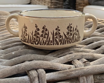 Vintage Brown Soup Mug | Speckled Stoneware with Handles | Made in Korea