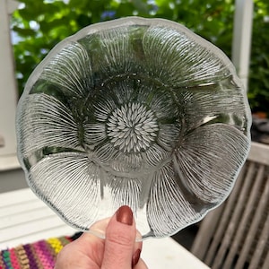 Arcoroc | Fleur | Schälchen | 4er-Set (2 verfügbar) | 14,5cm | Hergestellt in Frankreich | Strukturglas | Pressglas |  Jahrgang
