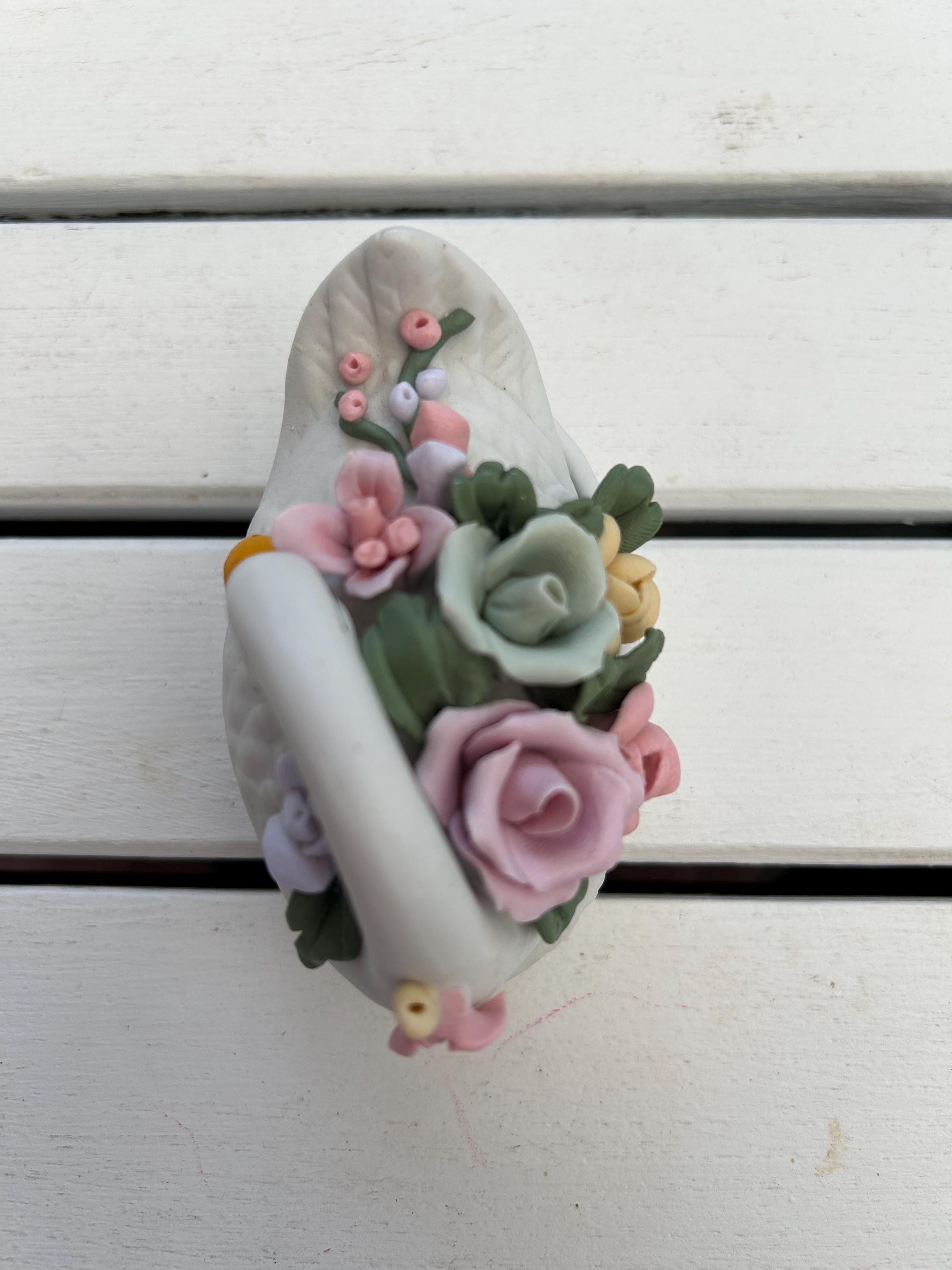 磁器製白鳥の小物入れ | ヴィンテージ花柄陶器記念品入れ - Etsy 日本