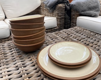 Individual Denby Cinnamon Stoneware | Choice of Soup/Cereal Bowl, Dinner or Side Plate | Collectible English Pottery
