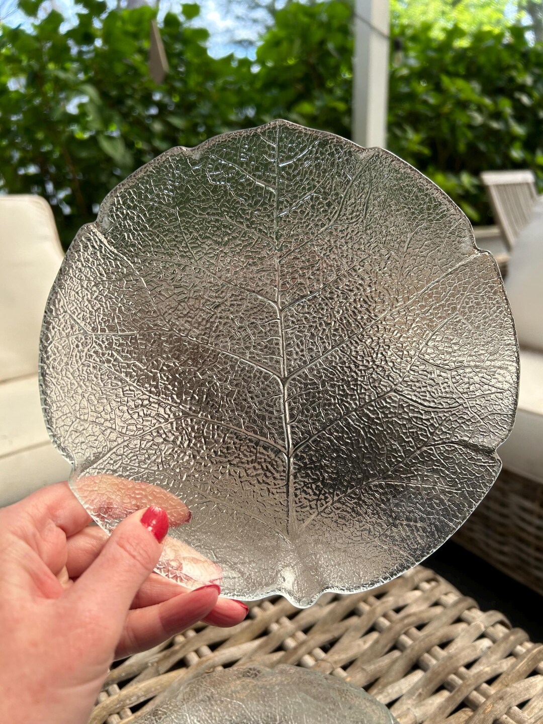 Arcoroc Glass Plates Set of 6 Aspen Leaf Pattern Dessert Sandwich ...