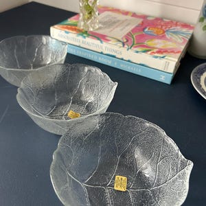 Arcoroc Aspen Leaf Glass Dessert Bowls | Set of 3 | 13 cm