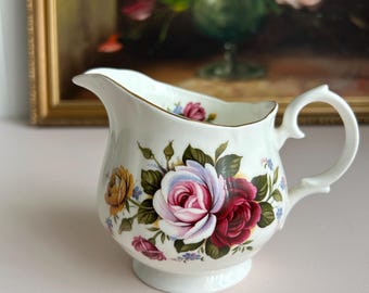 Rose Pattern Bone China Creamer  | Springfield England | Jug
