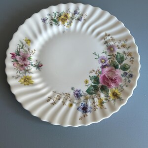 Royal Doulton | Arcadia | Dinner Plate | Bone China | Made in England | Floral | 1940s | Pastel | Replacememt | Rare | Older Green Backstamp