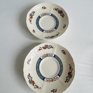 Wedgwood  Chinese Teal Saucers | Etauria Pattern | Set of 2 | Vintage |  Made in England (1974-88) | Bone China