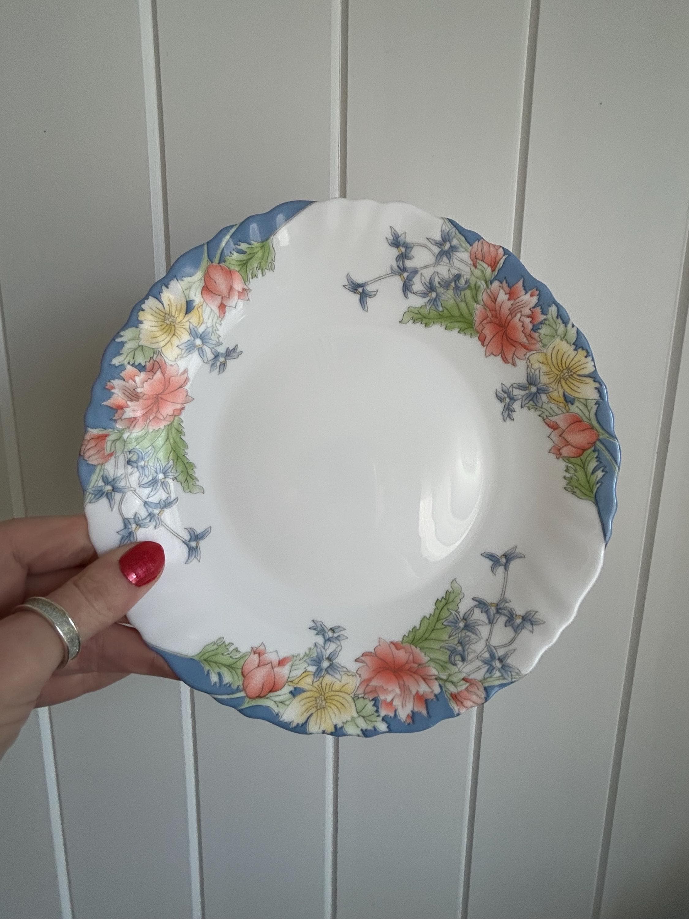 Lot de 6 assiettes à dessert arcopal modèle florine vintage