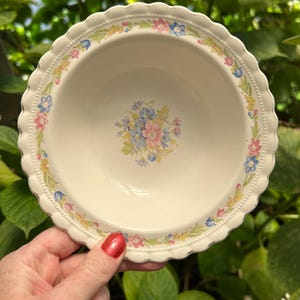 J&G Meakin MEK150 Antique Coupe Cereal Bowl | Edwardian Ironstone Dish | Vintage Pastel Florals | Collectible English Dinnerware