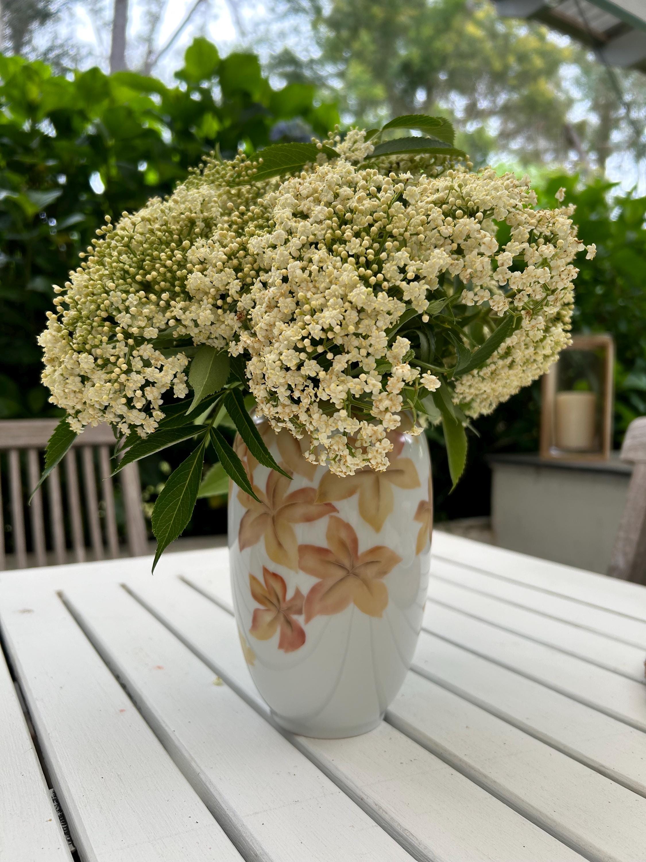 Hutschenreuther | ヴィンテージ花瓶 | 秋の葉模様 | ドイツ製磁器