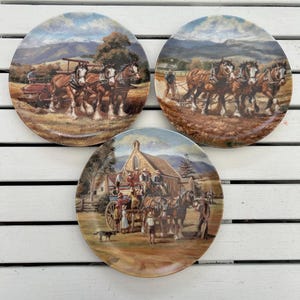 Clydesdale Horse Plates | Limited Edition | &#39;Our Mighty Clydesdales&#39; Series by John Cornwell | Decorative Collectors | Wall Art Plates | 3