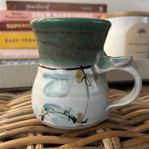 Brookfield Pottery Everton | Mug | Blues and Green Florals | Drip Glaze | Gift | Coastal decor | Country Cottage Farmhouse home | Rustic