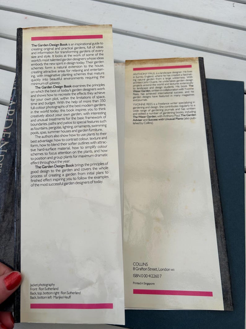 The Garden Design Book 1988 Edition Hardcover With Dust Jacket Anthony