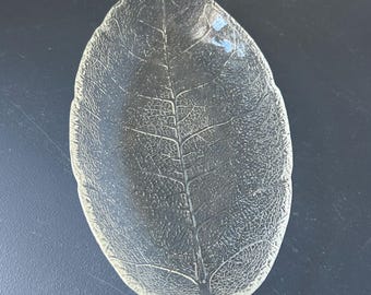 Arcoroc | Aspen Leaf | Dishes | Set of 6 | Vintage 1970s |  Tempered  Pressed Glass | Serveware | Made in France