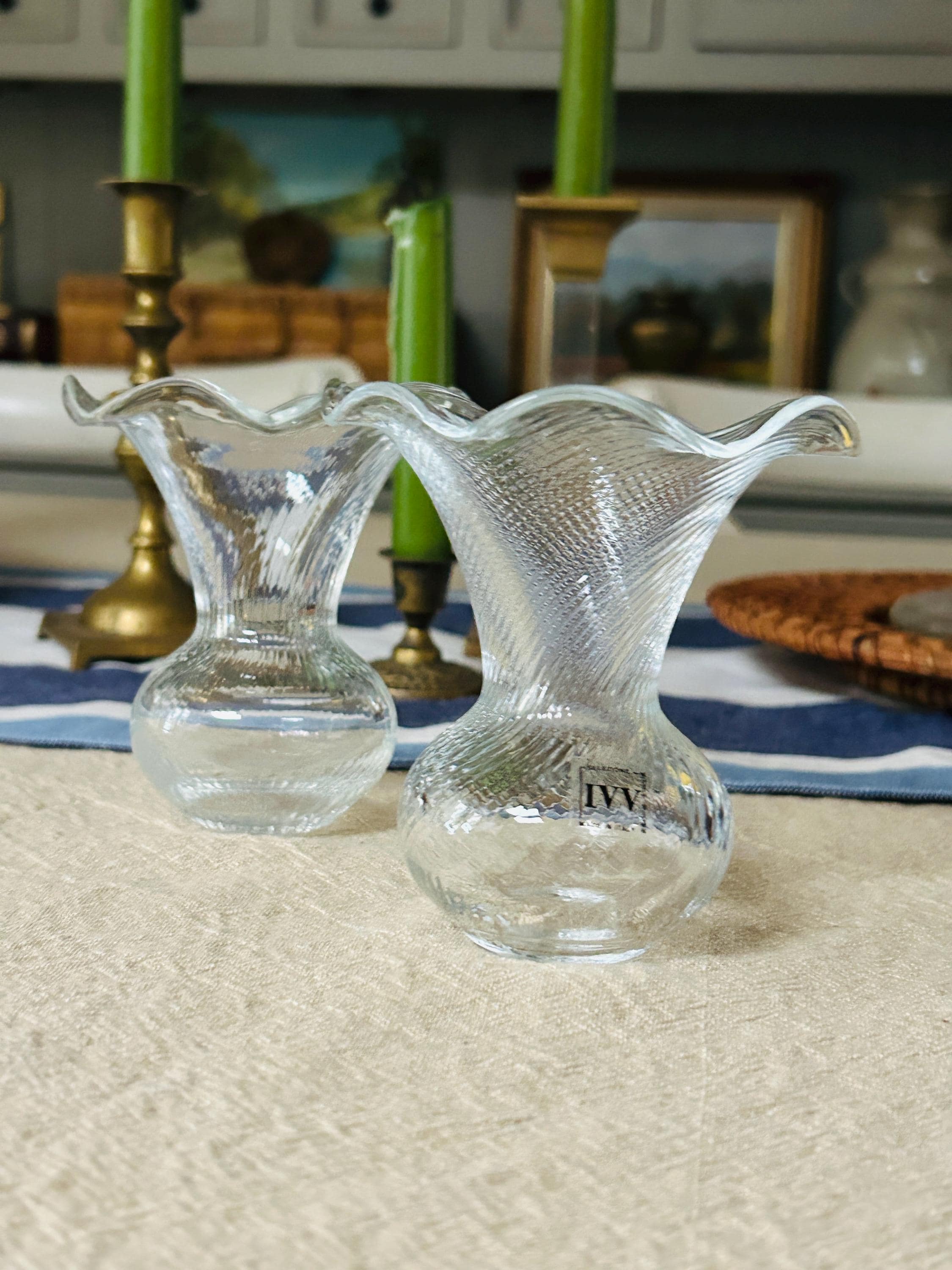 IVV イタリア製　花瓶　ガラス　インテリア IVV Selezione イタリアンアートガラス花瓶 | 2個セット | 吹きガラス