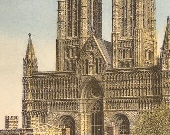 John Bangay Artwork | Lincoln Cathedral Illustration | Wooden a