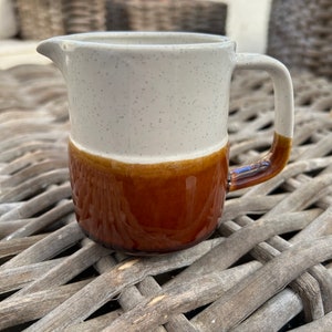 Vintage Tritone Ceramic Creamer | Made in Japan | Rustic Kitchen Decor