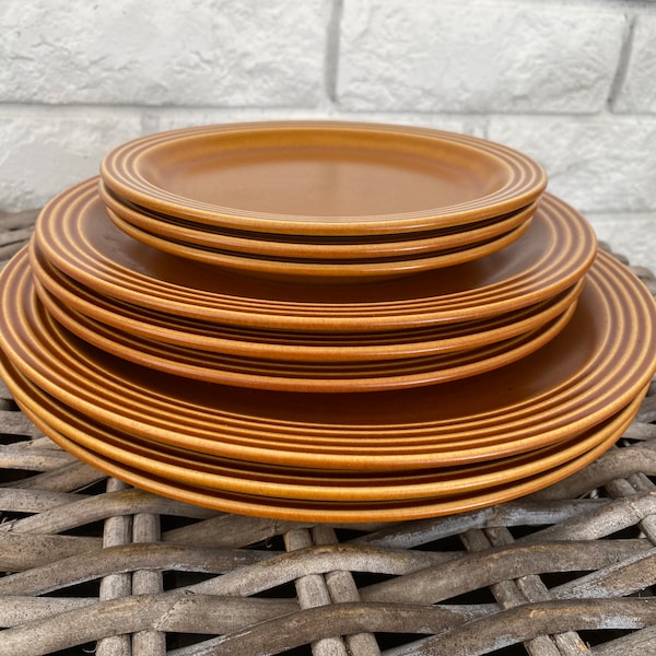 Hornsea "Saffron" Plates by John Clappison | 1976 English Pottery | Discontinued Collection | Vintage Dinnerware