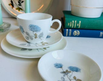 Wedgwood Ice Rose Bone China Set | Trio + Trinket Pin Dish