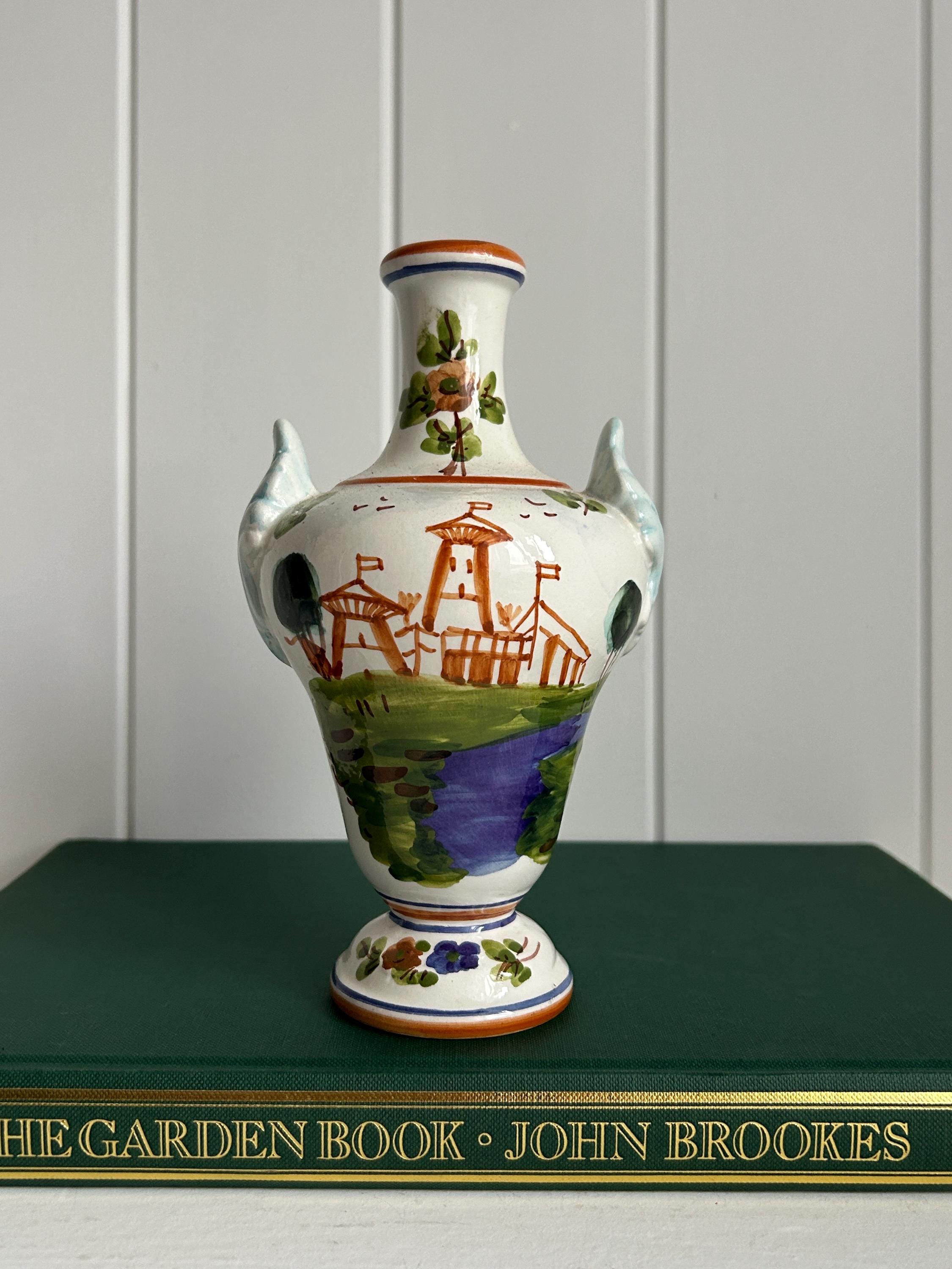 イタリア製 LUXARDO 磁器製 花瓶 | 1972年ヴィンテージ | 手描きの村の