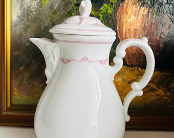 Rode Hutschenreuther-koffiepot met bloemen | Maria Theresia Mainau Design | Vintage elegantie uit de jaren 80