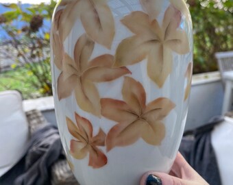 Hutschenreuther | ヴィンテージ花瓶 | 秋の葉模様 | ドイツ製磁器