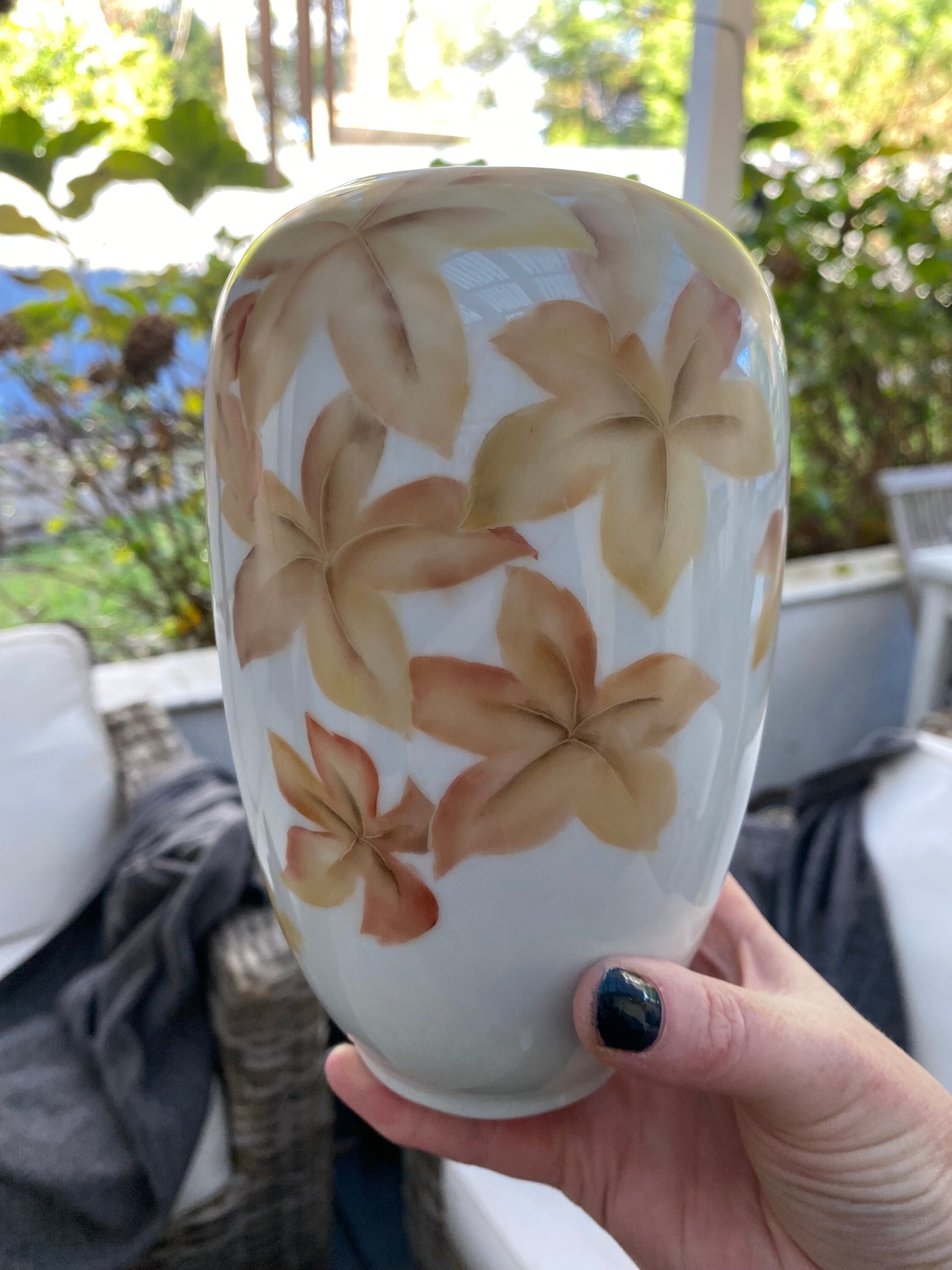 Hutschenreuther | ヴィンテージ花瓶 | 秋の葉模様 | ドイツ製磁器