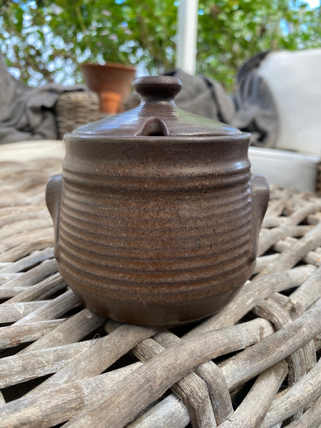 Vintage Bendigo Pottery Sugar Bowl Rustic Australian Heritage