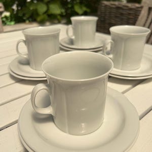 Arzberg Corso White Trios | Set of 4 | 1980s Porcelain | German Tableware
