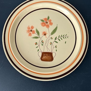 Countryside Stoneware Dinner Plates | Set of 6 | 1970s Japan |