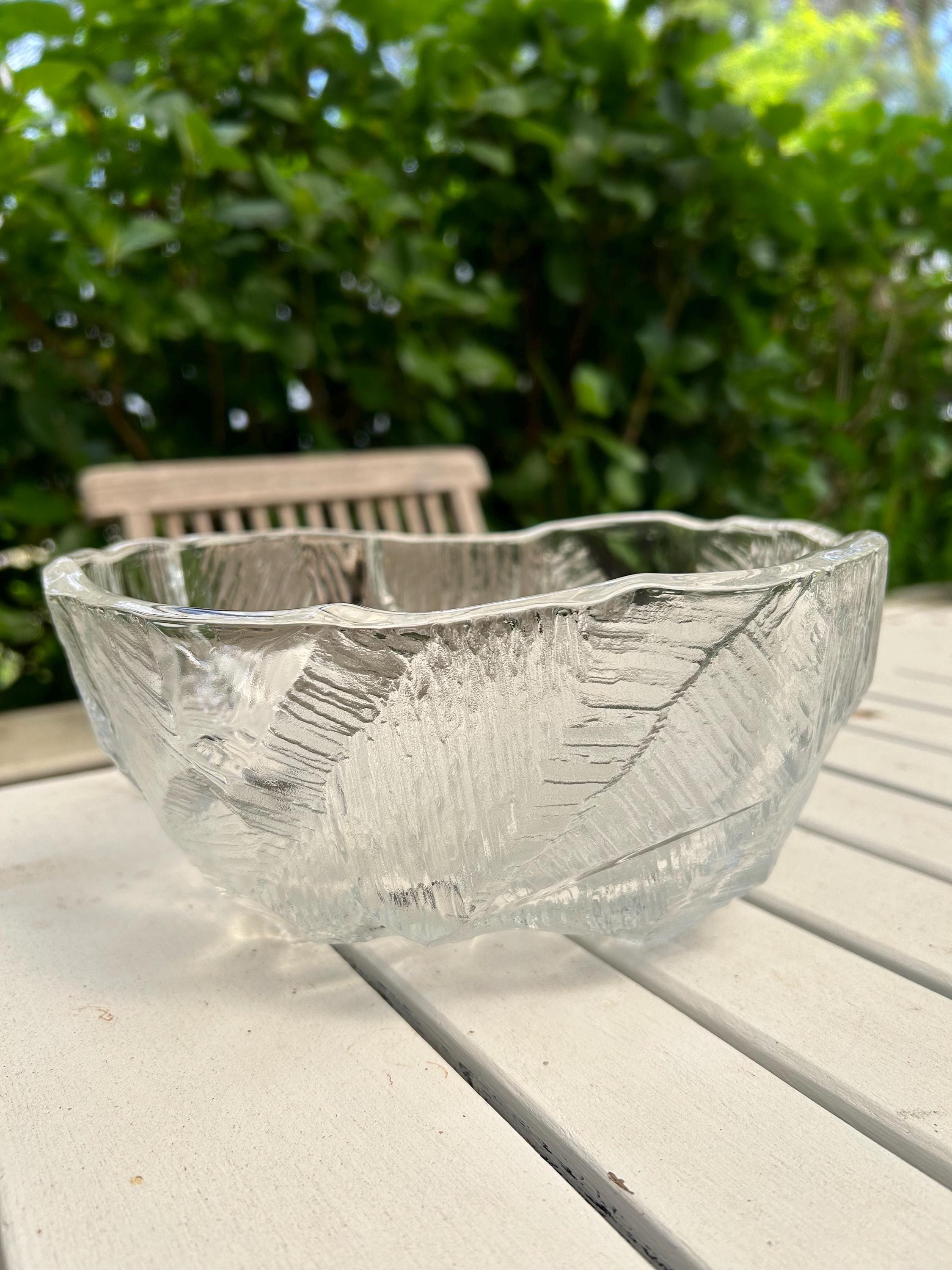Mikasa | by Hoya | Crystal Ice Glass Bowl | Japan | Textured 