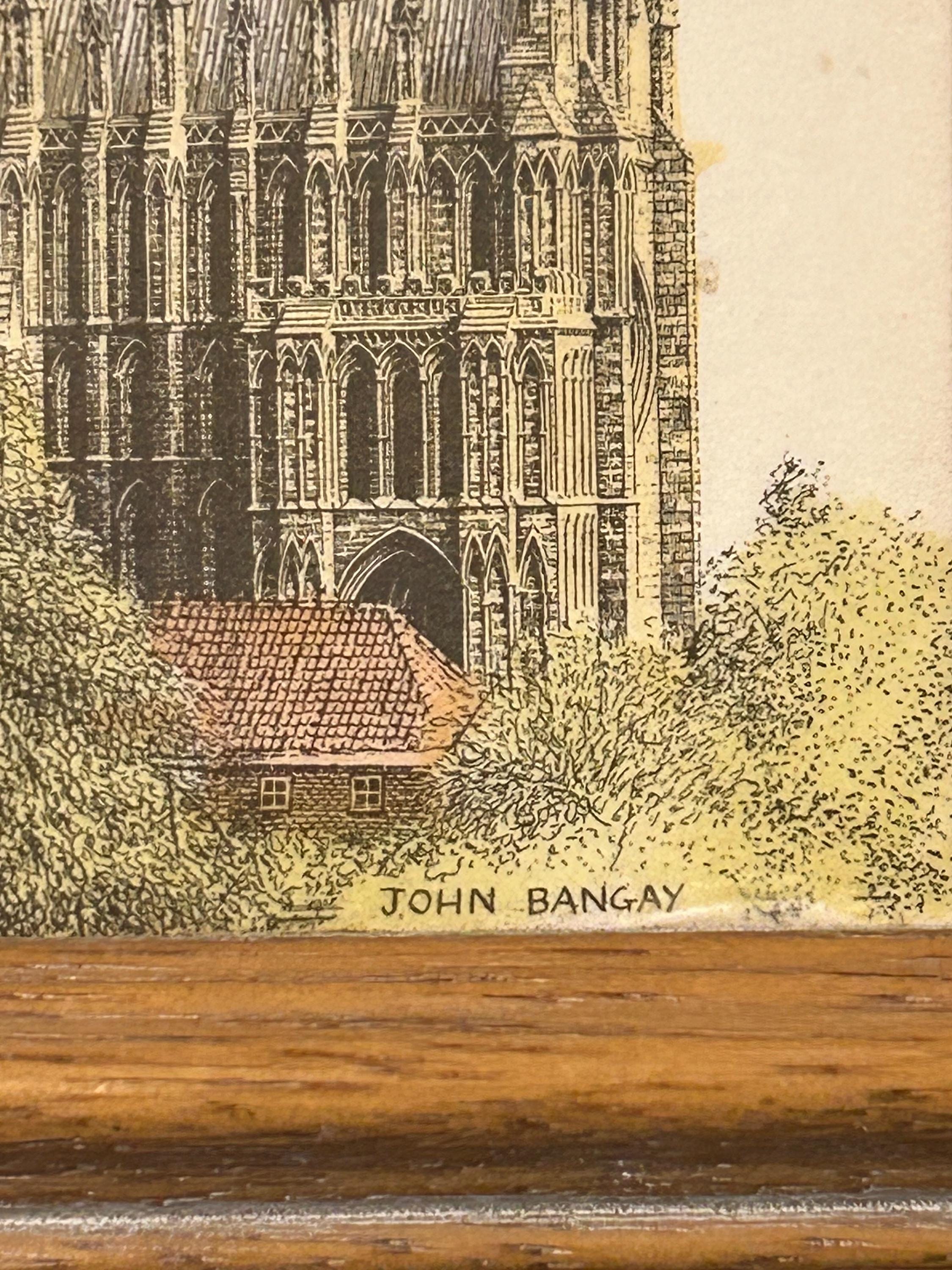 John Bangay Artwork | Lincoln Cathedral Illustration | Wooden a
