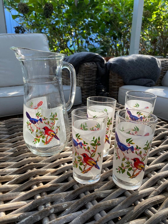 ガラス製 食器セット コップ ピッチャー ボヘミアンガラス 水差しと