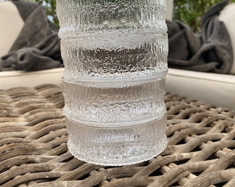 Skandinavische Iittala ASLAK Schüsseln | Tapio Wirkkala Design | Strukturierter schmelzender Glaseffekt | Vintage Dessert Gläser Set | 1970er Jahre Finnland