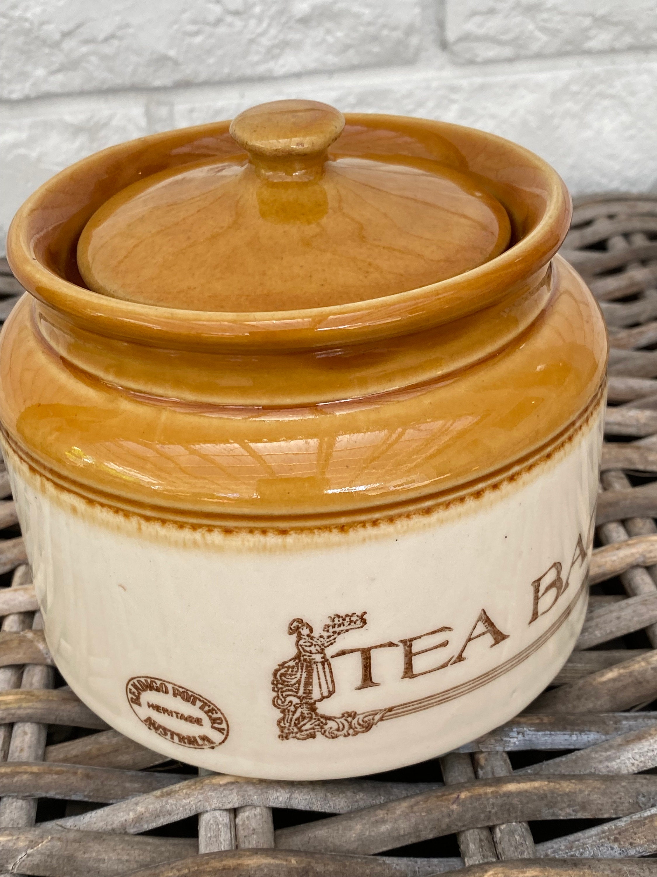 Vintage Bendigo Pottery Tea Canister Australian Heritage Kitchenware
