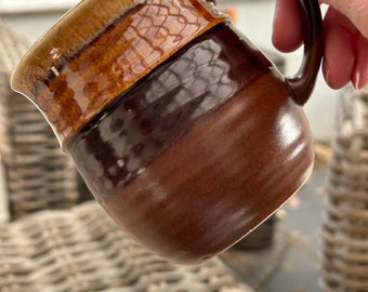 Korean Four-Tone Glazed Stoneware Mug | Rustic  Pottery | Retro Kitchenware | Made in  Korea | Vintage 1970s