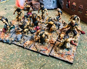 Skin Wolves of Chaos, 12 Fully Painted, Ready for Battle. Werewolves, Lycanthrope for Tabletop Miniature Games + RPGS like DND or Old World.