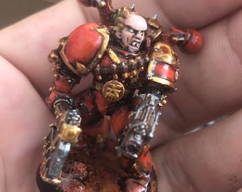 Khorne Berzerkers, Angry Space Warriors, Chaos Space Marines, volledig geschilderd, Sci Fi Gaming Miniaturen
