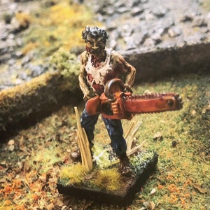 Zombie with a chainsaw for miniature wargaming