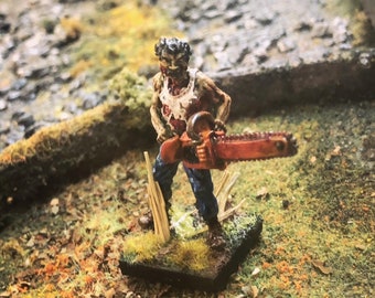 Zombie with a chainsaw for miniature wargaming