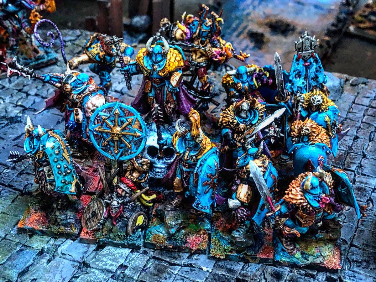 Painted Tzeentch Warriors of Chaos Army: Warhammer, Age of Sigmar
