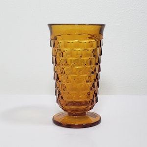 Vintage Indiana Glass Whitehall Amber Flared Rim Iced Tea Glass
