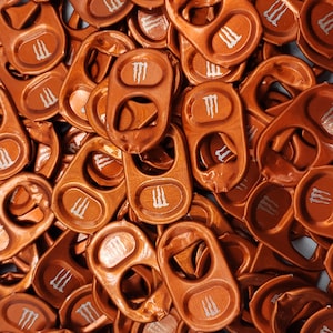 100 abas de alumínio para latas de refrigerante laranja, abas pop, tampas pop, abas de puxar, abas