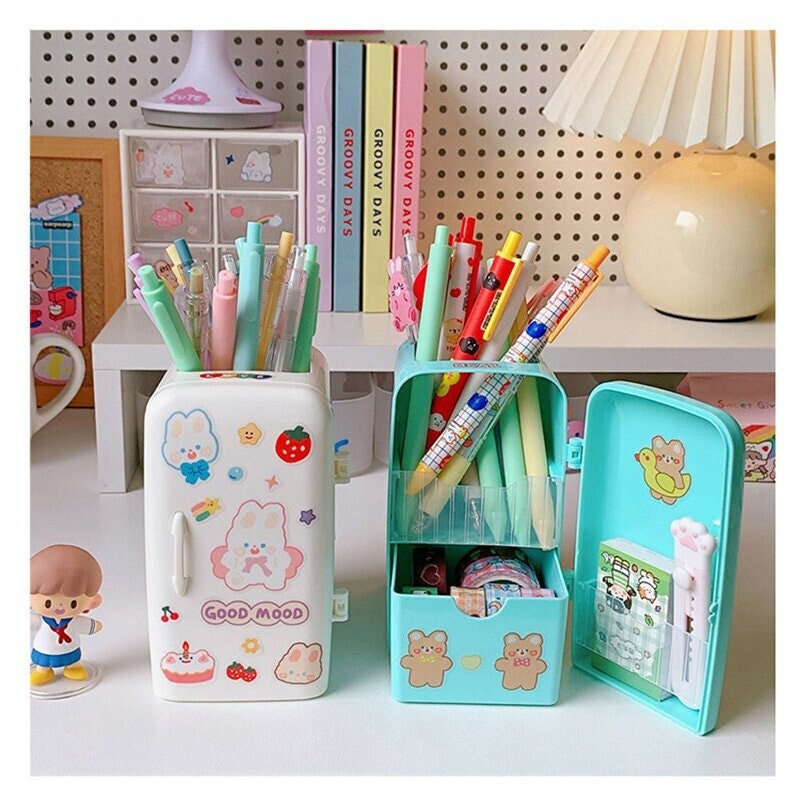  Roffatide Anime Desktop Cinnamoroll Desk Office Supplies  Container Pen Holder for Desk Cute Pencil Cup Pot Makeup Brush Holder Mini  Box : Office Products