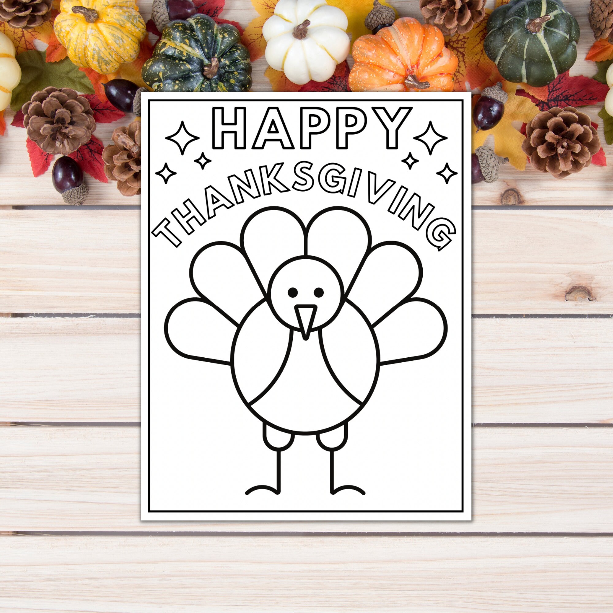 100 Pcs Thanksgiving Color Your Own Cards 4 Styles 4\" X 6\" Turkey...