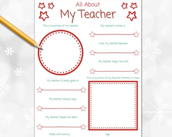 Teacher Appreciation Printable: All About My Teacher Questionnaire (PDF)
