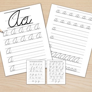 Printable Cursive Handwriting Worksheets, Cursive Alphabet Tracing Sheets, Cursive Practice