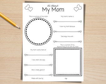 All About My Mom Printable Questionnaire, Mother's Day Gift (PDF)