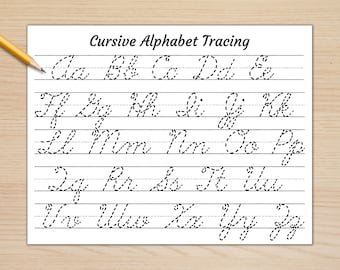 Printable Cursive Alphabet Tracing, Cursive Handwriting, Elementary Handwriting Practice