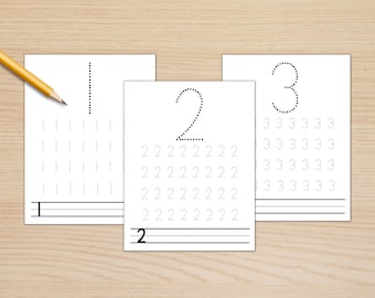 Printable Number Tracing Worksheets, Numbers 1-20, Preschool and Kindergarten Worksheets, Math Printable
